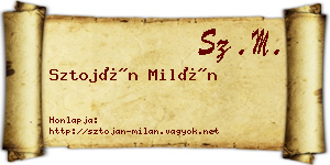 Sztoján Milán névjegykártya