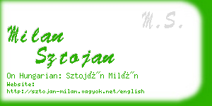 milan sztojan business card